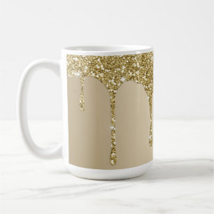Elegante Melting Gold Glittery Glam Kaffeetasse