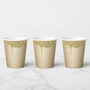 Elegante Melting Gold Glittery Glam Pappbecher