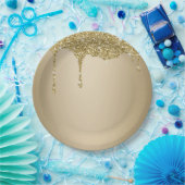 Elegante Melting Gold Glittery Glam Pappteller (Party)