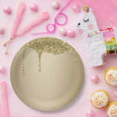 Elegante Melting Gold Glittery Glam Pappteller (Party)