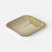 Elegante Melting Gold Glittery Glam Pappteller (Gewinkelt)