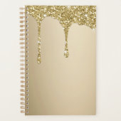 Elegante Melting Gold Glittery Glam Planer (Vorderseite)