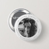 Elegante Memorial | Beerdigung Gunst Schwarz und W Button (Vorne & Hinten)