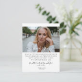 Elegante Memorial | Foto Beileid Danke Karte (Stehend Vorderseite)