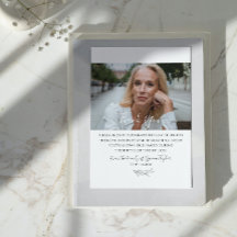 Elegante Memorial | Foto Beileid Danke Karte