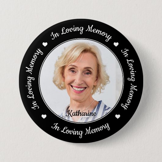 Elegante Memorial zum Thema Erinnerung Button (Vorderseite)