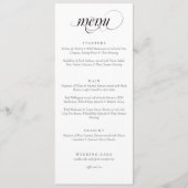 Elegante Menu Calligraphy Wedding Menükarte (Vorderseite)