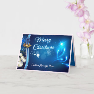 Elegante Meran Christmas Ornaments Holiday Blue Karte