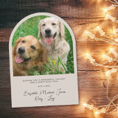 Elegante Merry Bright Arch Foto Weihnachtskarte Einladung