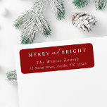 Elegante Merry & Bright Christmas Rücksendeadresse<br><div class="desc">Erstellen Sie Ihre eigene Rücksendeadresse. Für eine erweiterte Anpassung dieses Designs klicken Sie bitte auf den Link "Weitere Anpassung".</div>