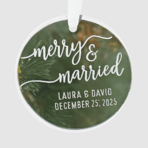 Elegante "Merry & Verheiratet" Weihnachtsschmuck Ornament