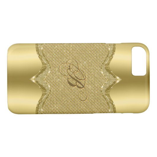 Elegante Metallgolddrucke mit Diamanten-Muster Case-Mate iPhone Hülle (Rückseite (Horizontal))