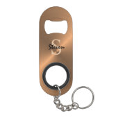 Elegante Metallic Bronze Gold Monogram Mens Mini Flaschenöffner (Rückseite)