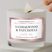 Elegante Metallic Bronze Rose Gold Script Candle Rechteckiger Aufkleber