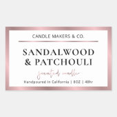 Elegante Metallic Bronze Rose Gold Script Candle Rechteckiger Aufkleber (Vorderseite)