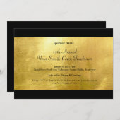 Elegante Metallic Gold & Black Fundraiser Einladung (Vorne/Hinten)