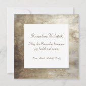 Elegante Metallic Gold Ramadan Kareem Dekoration Mitteilungskarte (Rückseite)