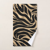 Elegante Metallic Gold Zebra Black Animal Print Badhandtuch Set (Handtuch)