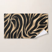Elegante Metallic Gold Zebra Black Animal Print Badhandtuch Set (Handtuch)