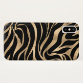Elegante Metallic Gold Zebra Black Animal Print Case-Mate iPhone Hülle (Rückseite (Horizontal))