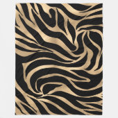 Elegante Metallic Gold Zebra Black Animal Print Fleecedecke (Vorderseite)