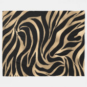 Elegante Metallic Gold Zebra Black Animal Print Fleecedecke (Vorderseite (Horizontal))