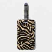 Elegante Metallic Gold Zebra Black Animal Print Gepäckanhänger (Rückseite vertikal)