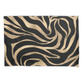 Elegante Metallic Gold Zebra Black Animal Print Kissenbezug (Vorderseite-Links)