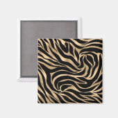 Elegante Metallic Gold Zebra Black Animal Print Magnet (Vorderseite/Rückseite)
