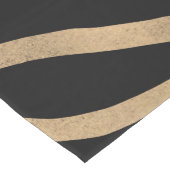 Elegante Metallic Gold Zebra Black Animal Print Mittelgroßer Tischläufer (Ecke)