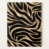 Elegante Metallic Gold Zebra Black Animal Print Planer (Rückseite)