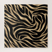 Elegante Metallic Gold Zebra Black Animal Print Puzzle (Vertikal)
