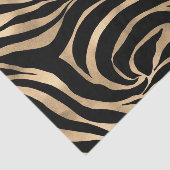 Elegante Metallic Gold Zebra Black Animal Print Seidenpapier (Ausschnitt)