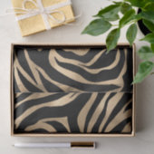 Elegante Metallic Gold Zebra Black Animal Print Seidenpapier (Geschenk)