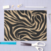 Elegante Metallic Gold Zebra Black Animal Print Seidenpapier (Handwerk)
