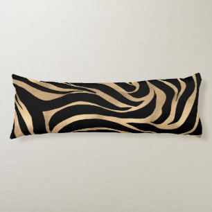 Elegante Metallic Gold Zebra Black Animal Print Seitenschläferkissen