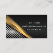 Elegante Metallic Modern Luxury Business Card Visitenkarte (Rückseite)