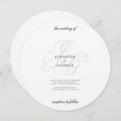 Elegante Metallic-Monogramm-Initialen Hochzeit Einladung (Vorne/Hinten)