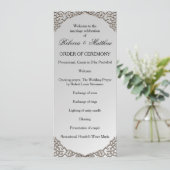 Elegante Metallic Silver Wedding Programm (Stehend Vorderseite)