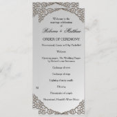 Elegante Metallic Silver Wedding Programm (Vorne/Hinten)