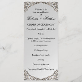 Elegante Metallic Silver Wedding Programm