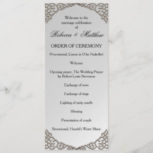 Elegante Metallic Silver Wedding Programm