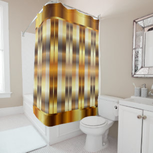 Elegante metallische Goldstreifen Duschvorhang