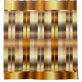 Elegante metallische Goldstreifen Duschvorhang