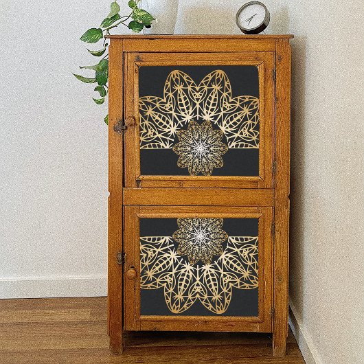 Elegante Metallische Imitate Gold Mandalase Decoup Seidenpapier