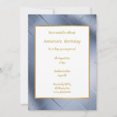 ELEGANTE METALLISCHE NAVY GOLD GEBURTSTAG EINLADUN EINLADUNG (Vorderseite)