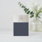 ELEGANTE METALLISCHE NAVY SILVER LOGO EARRING ANZE VISITENKARTE (Stehend Vorderseite)