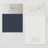 ELEGANTE METALLISCHE NAVY SILVER LOGO EARRING ANZE VISITENKARTE (Vorne/Hinten)