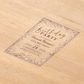 Elegante Metallische Rose Gold Glitzer 10. Geburts Acryleinladungen (Ablage )