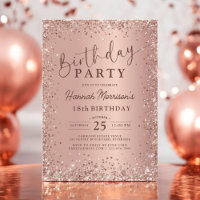 Elegante Metallische Rose Gold Glitzer 18. Geburts